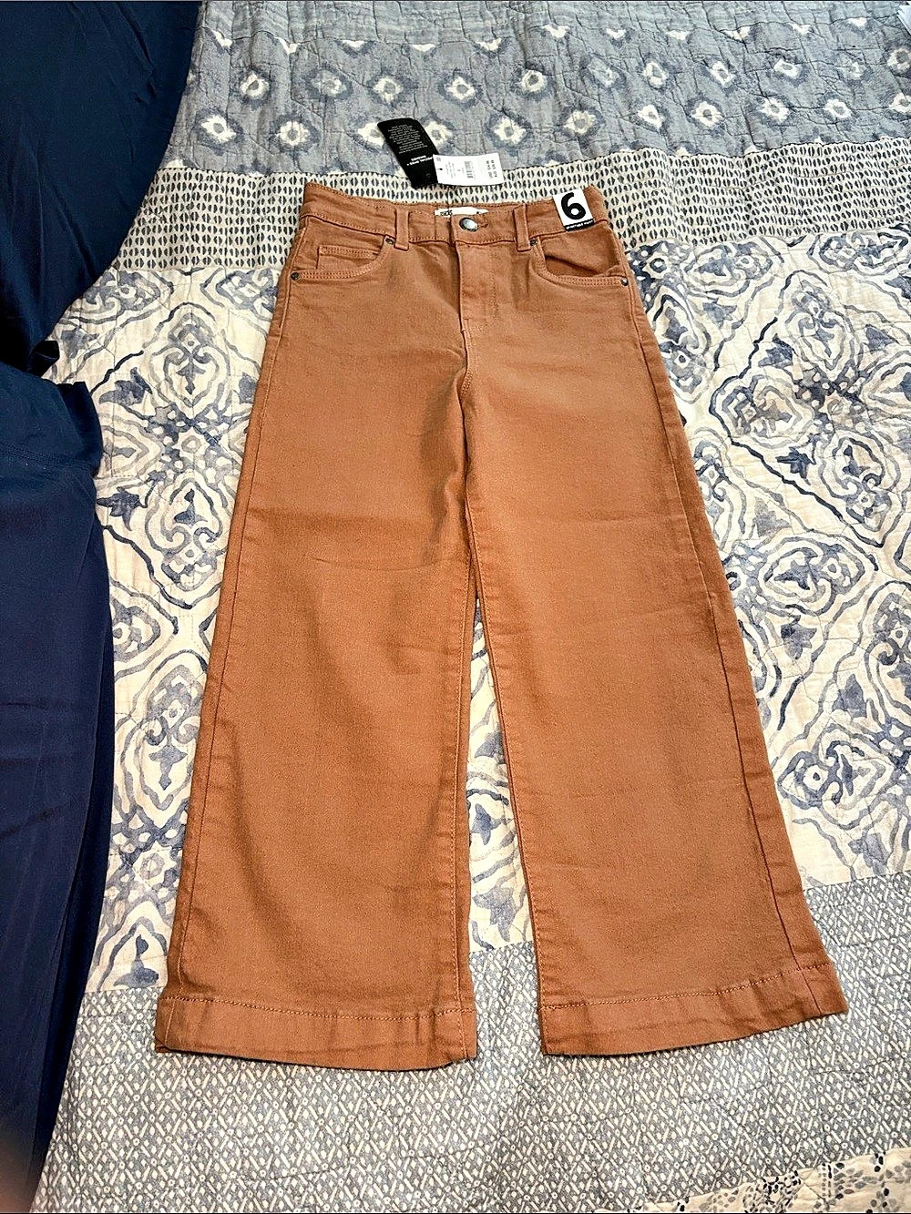 Cotton On Kids Wide Leg Jean Girls Size 6 Brown NWT